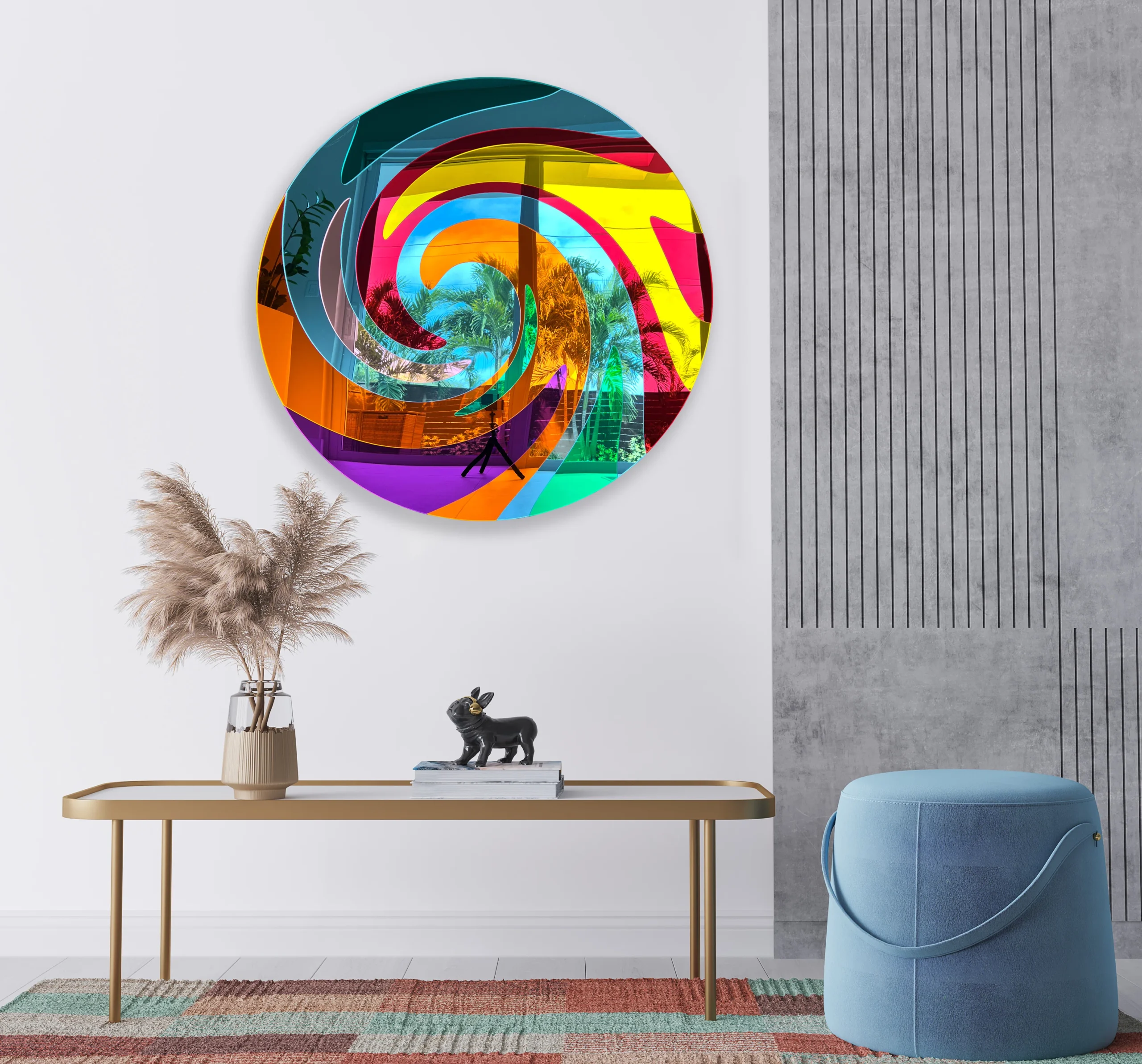 modern abstract wall decor on acrylic